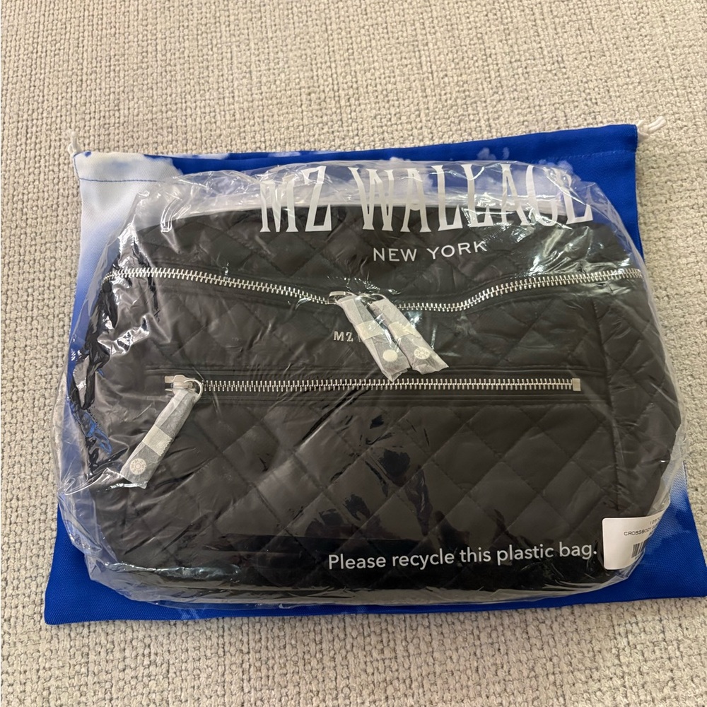 MZ Wallace Black Quilted Crossbody Bag